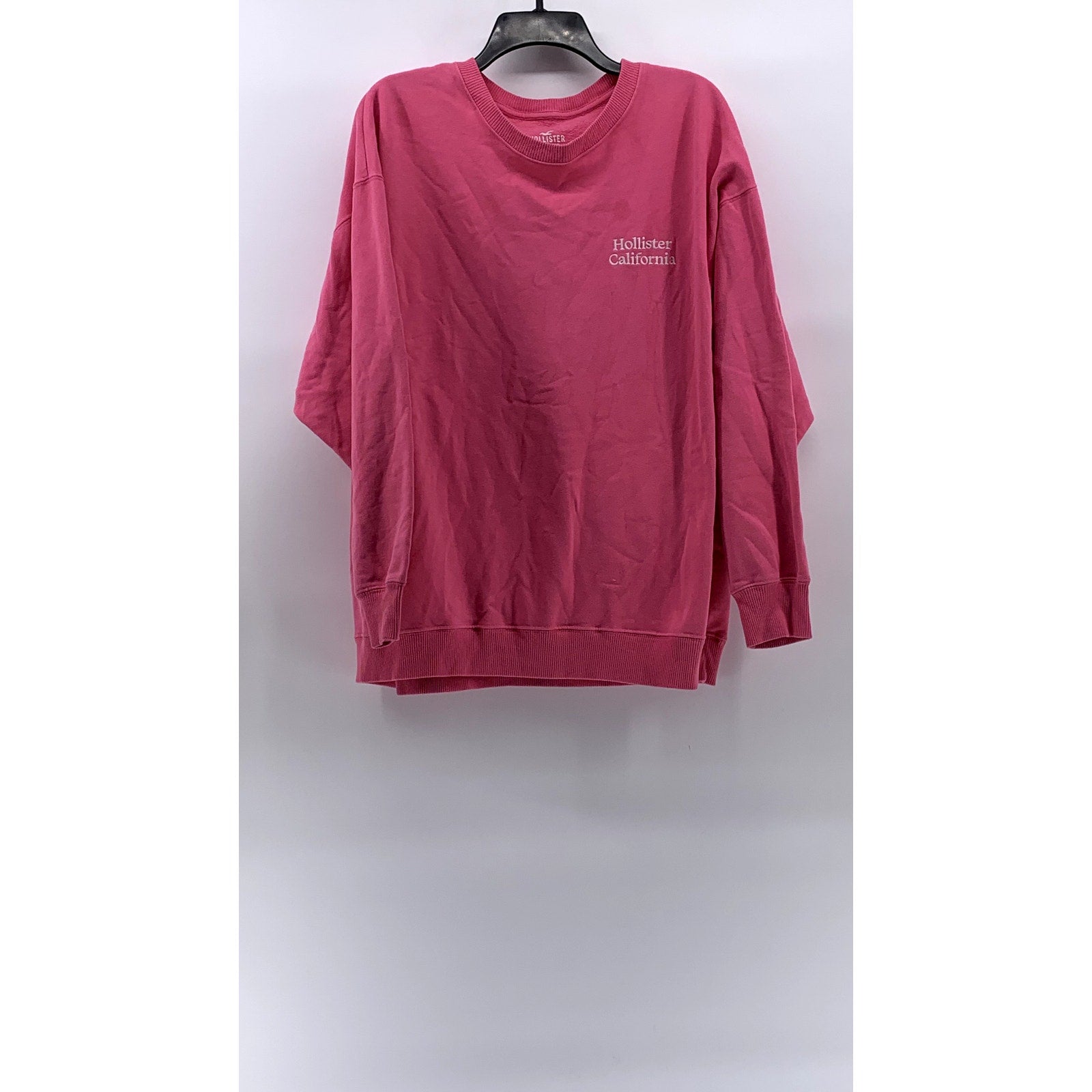 HOLLISTER Women's Pink Crewneck Logo Long Sleeve Sweatshirt SZ L