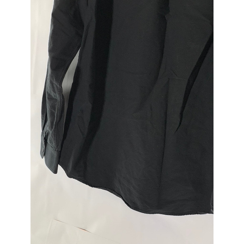 EVERLANE Men's Tall Black Solid Uniform Regular-Fit Button-Up Shirt SZ XL/T