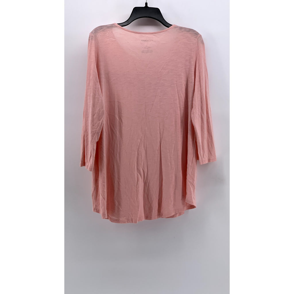 SONOMA GOODS FOR LIFE Women's Light Pink Eyelet Long Sleeve Top SZ L