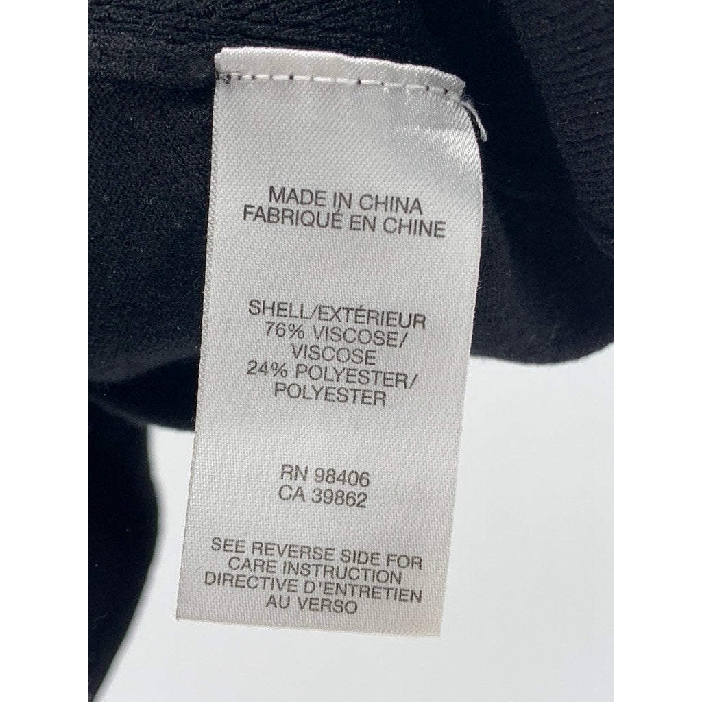 THEYSKENS' THEORY Women's Black Knit Slit Crop Top SZ P