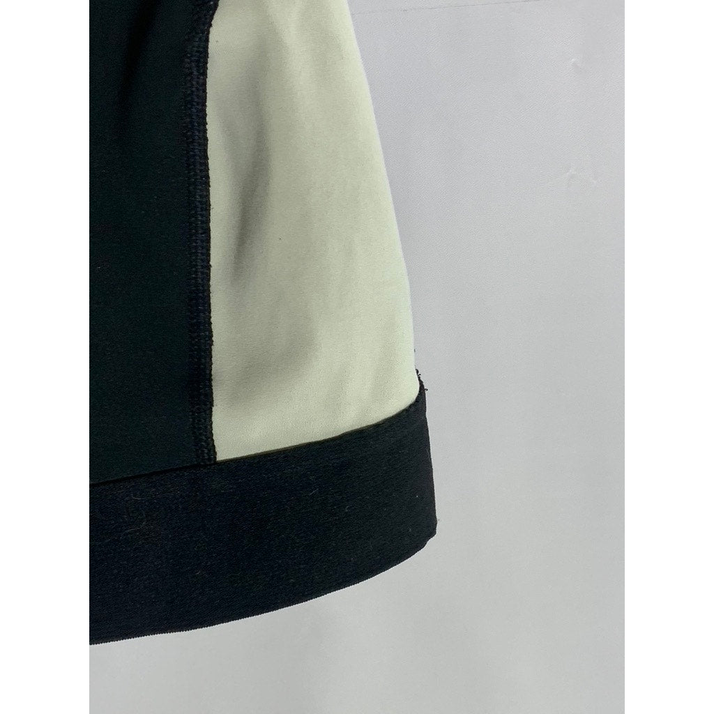 IVY PARK Women's Cream/Black Scoop-Neck Racerback Sport Bra SZ S