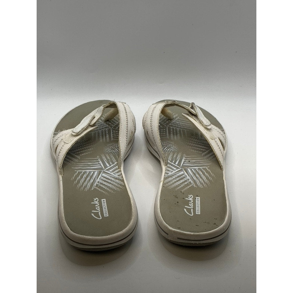 CLARKS Collection Women's White Sea Breeze Thong Sandals SZ 10