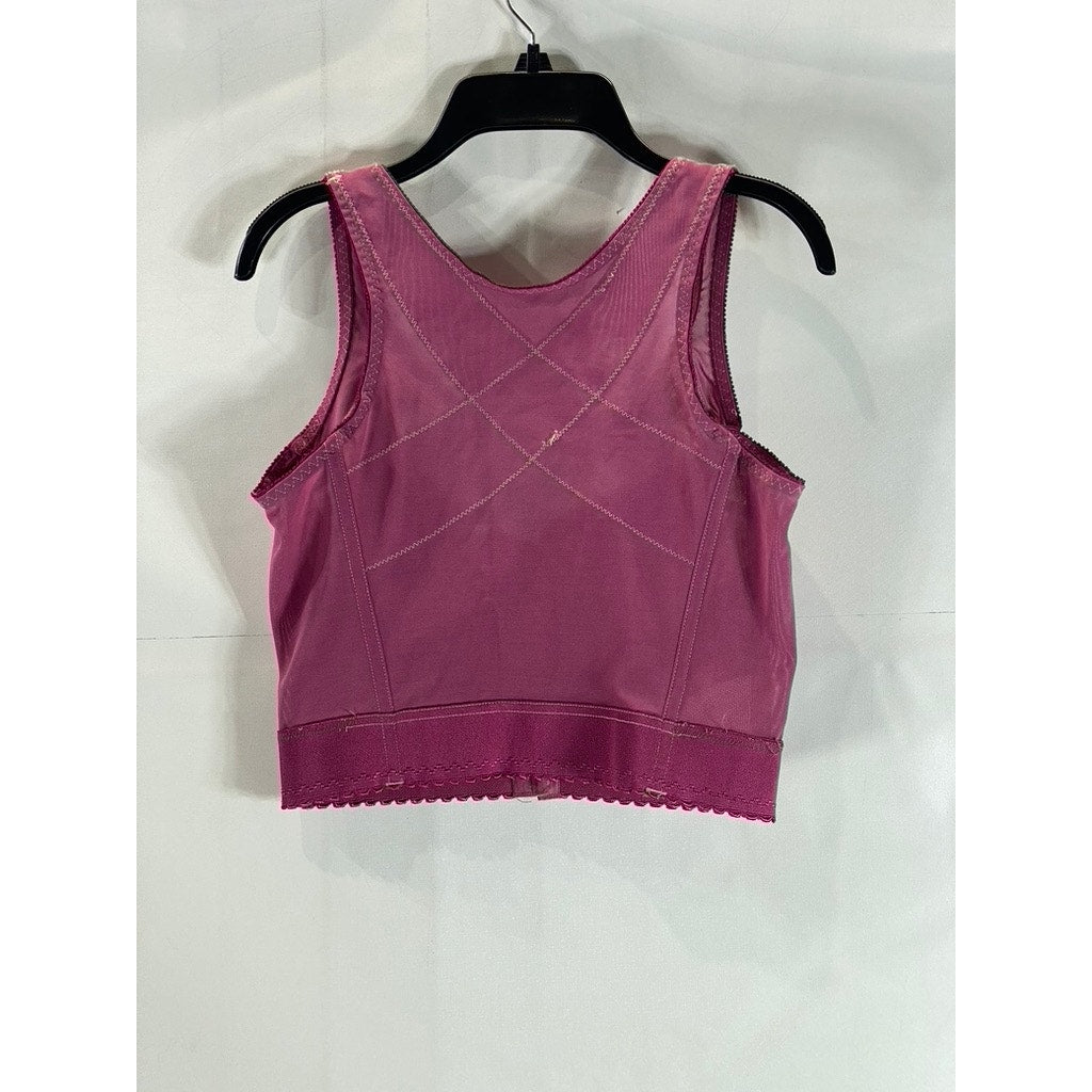 UNBRANDED Women's Pink Hook and Bar Corset Cropped Tank Top SZ S