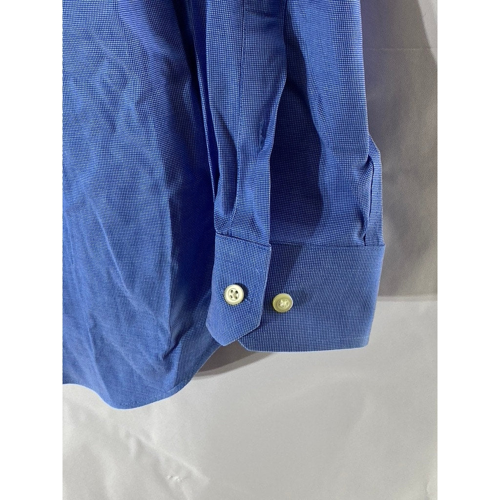 BANANA REPUBLIC Men's Blue Tailored Slim-Fit Button-Up Long Sleeve Shirt SZ L