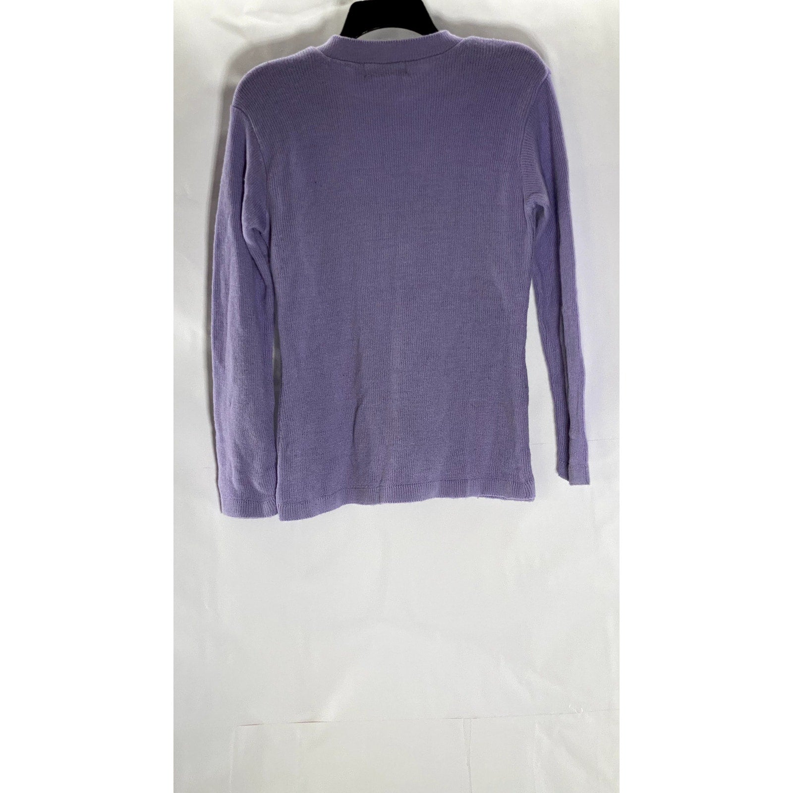 BOOHOO Women's Purple Knit Crewneck Girl Gang Logo Pullover Sweater SZ S/M