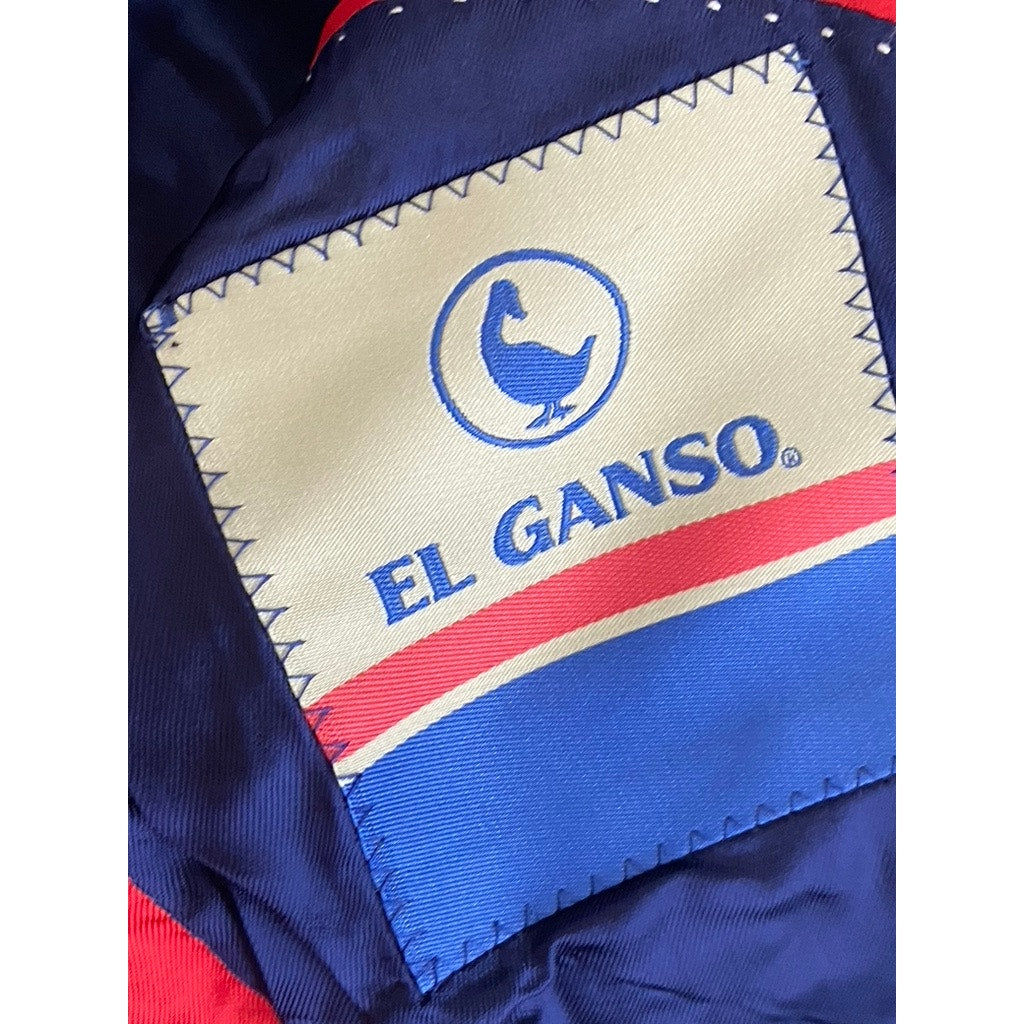 EL GANSO Men's Gray Two-Button Elbow Patch Regular-Fit Blazer SZ 52(US42)