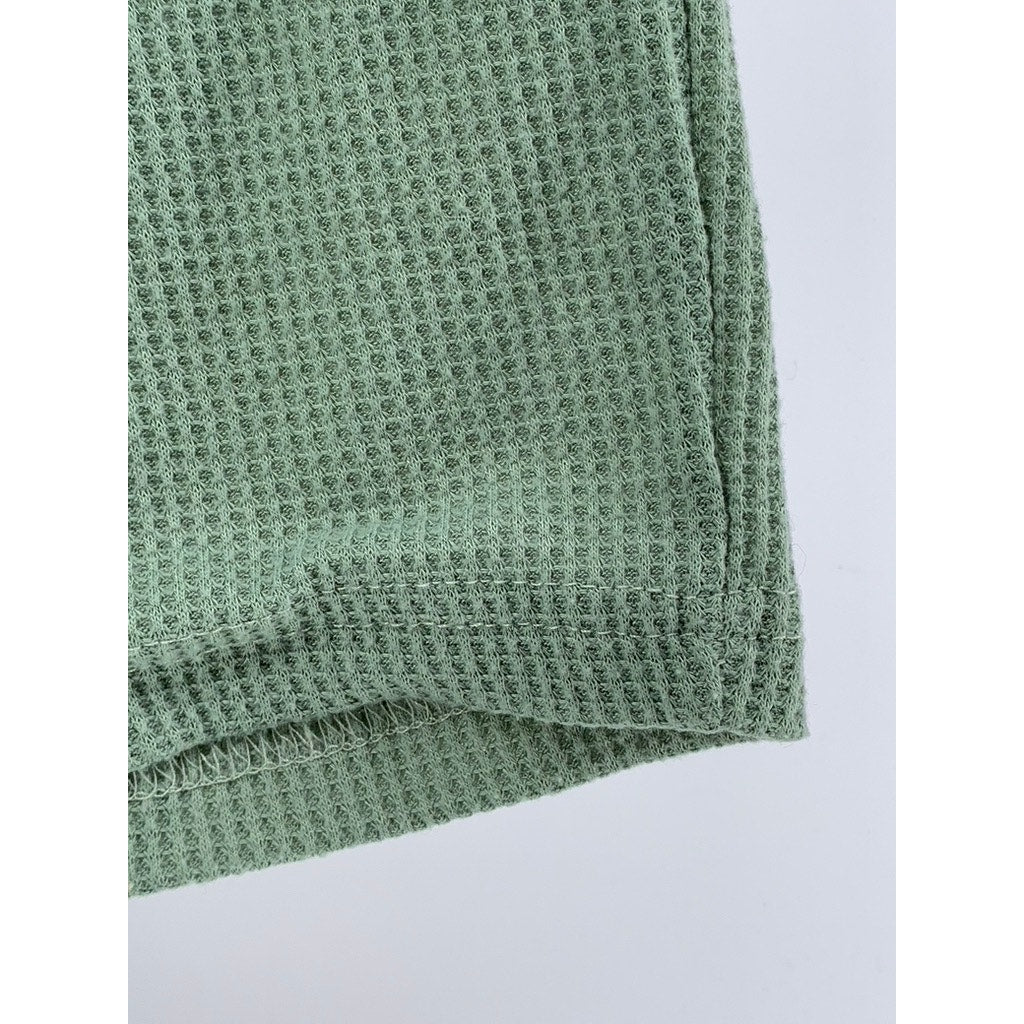 SHEIN Women's Green Waffle Knit Casual High-Rise Shorts SZ 4