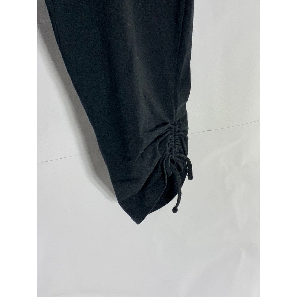 MNY Marc New York Women's Black Solid Pull-On Cinched-Hem Capri Pant SZ L