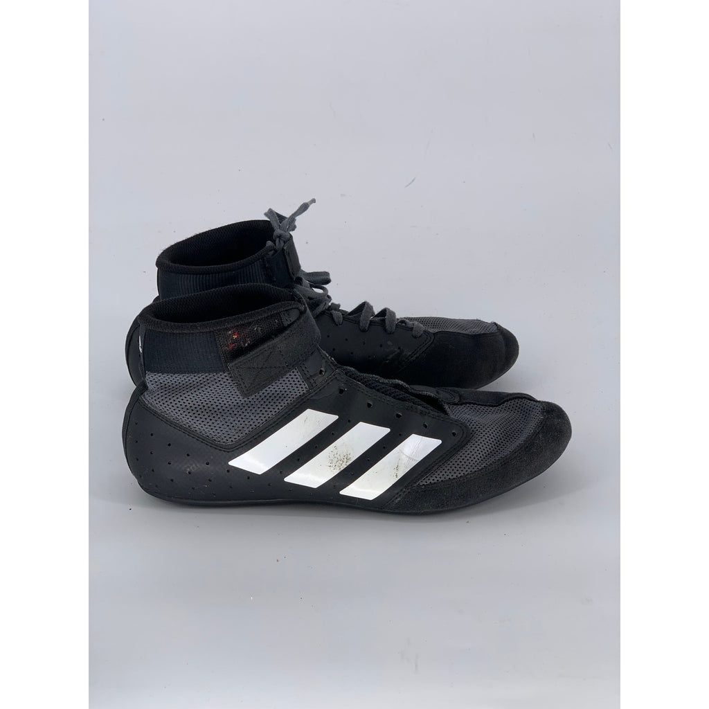 ADIDAS Men's Black Leather Mat Hog 2.0 Wrestling Mid Sneakers SZ 9.5