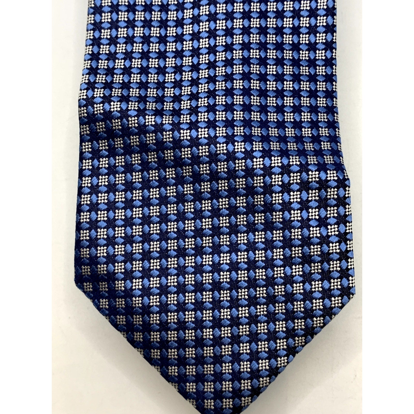 JOS. A. BANK Men's Blue Embroidered Geo Print Tie