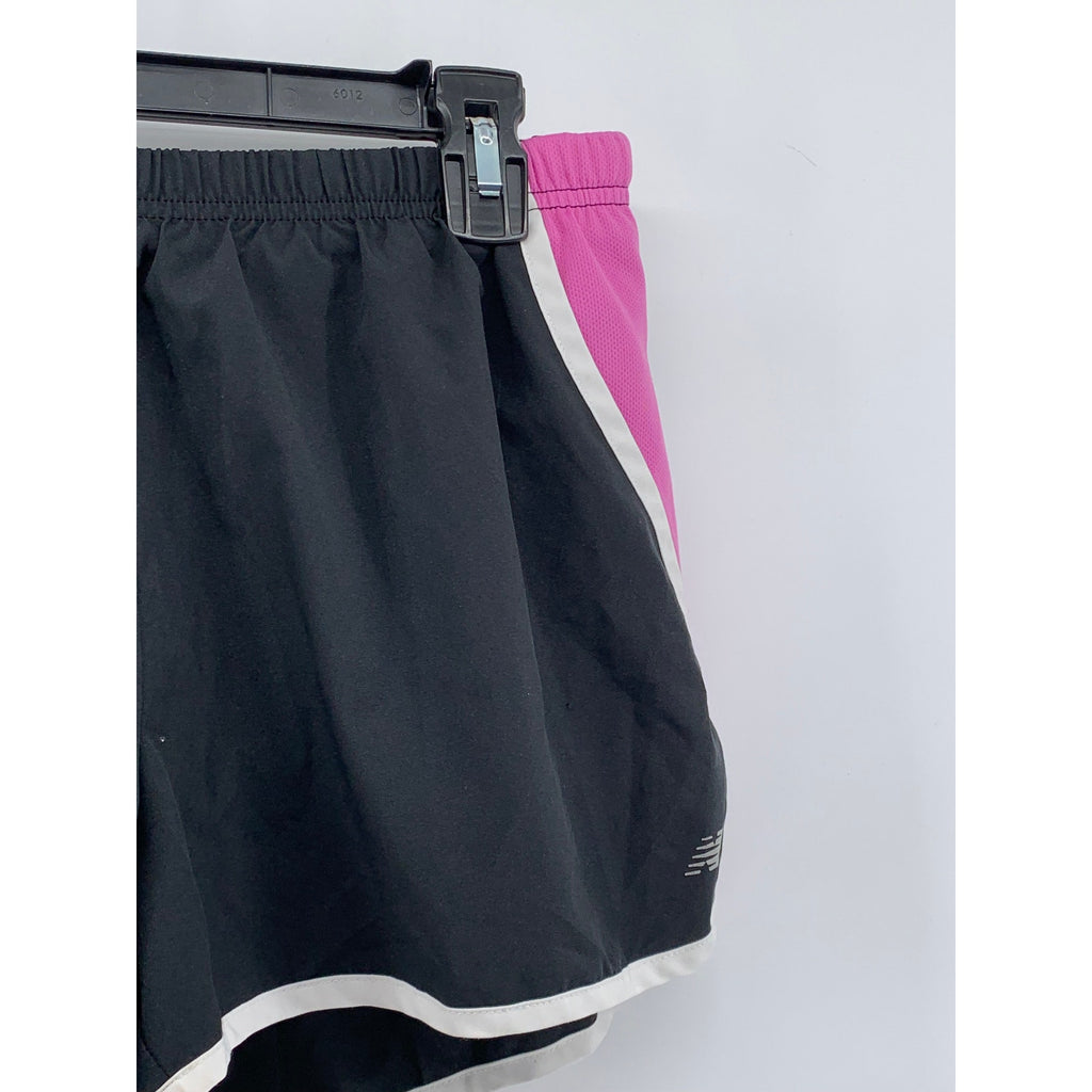 NEW BALANCE Women's Black-Pink Pull-On Active Running Shorts SZ M