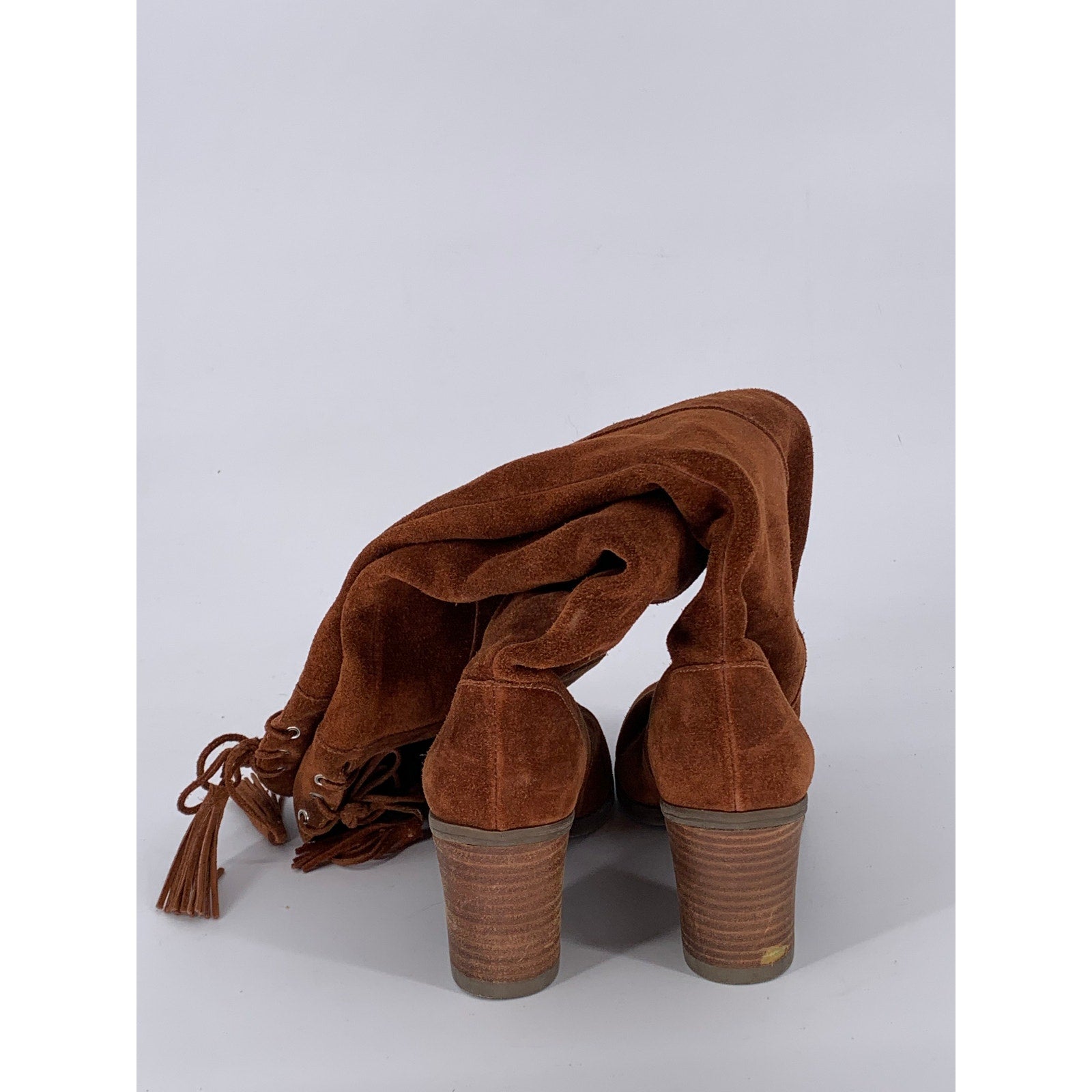 DR. SCHOLL'S Women's Cognac Leather Lydia Round-Toe Knee-High Boots SZ 7.5