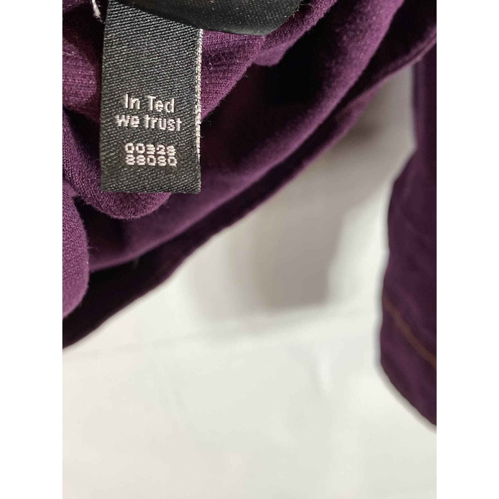 TED BAKER LONDON Men's Burgundy Corduroy Elbow-Patch Button-Up Shirt SZ 4(US/L)