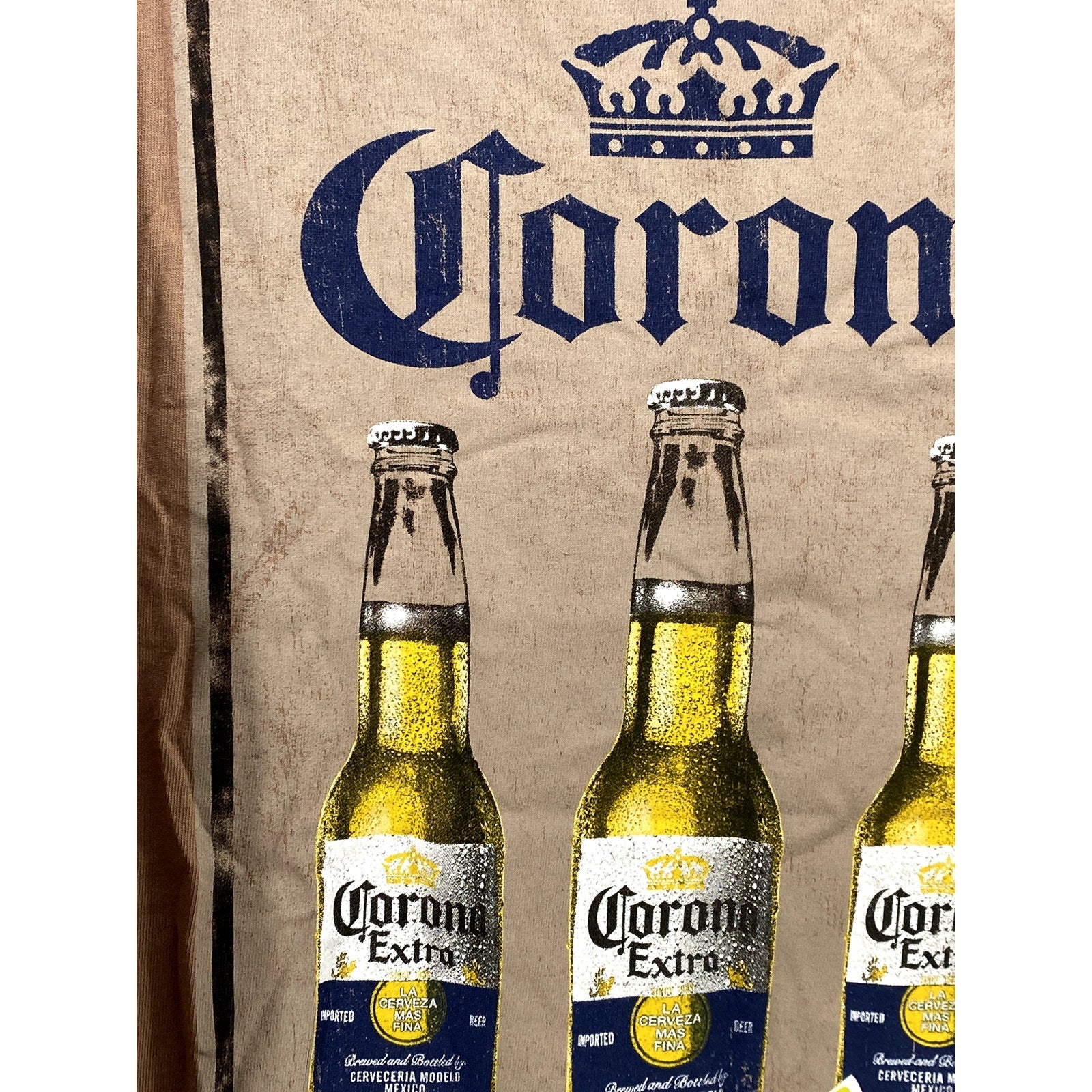 CORONA Men's Brown Graphic Crewneck Casual Short Sleeve T-Shirt SZ S