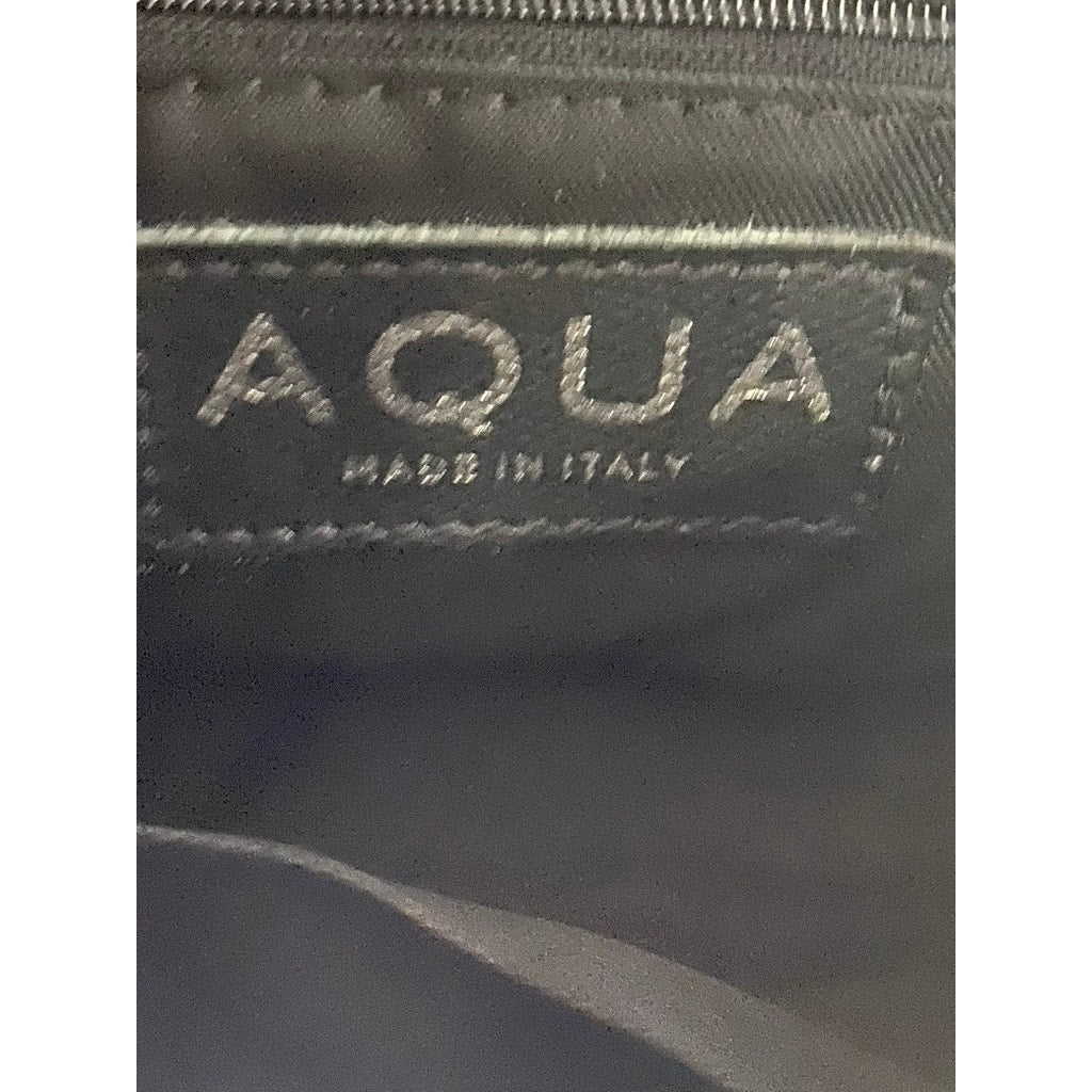 AQUA Women’s Black Square Leather Top Handle Bag SZ OS