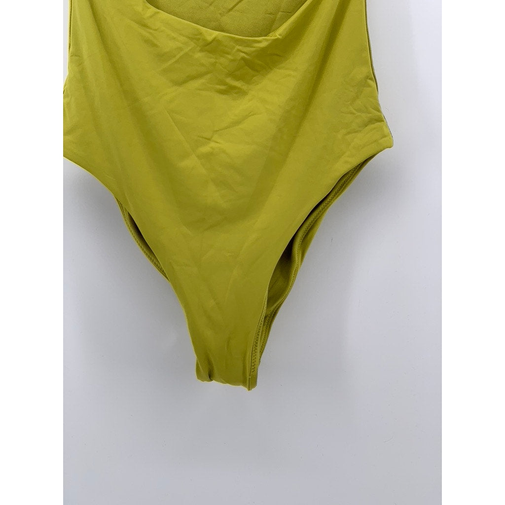 ZARA Women's Yellow-Green Cutout Strapless Swim One-Piece SZ XS