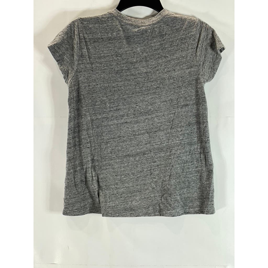 MARINE LAYER Women's Heather Gray Crewneck Pocketless Short Sleeve Top SZ XS