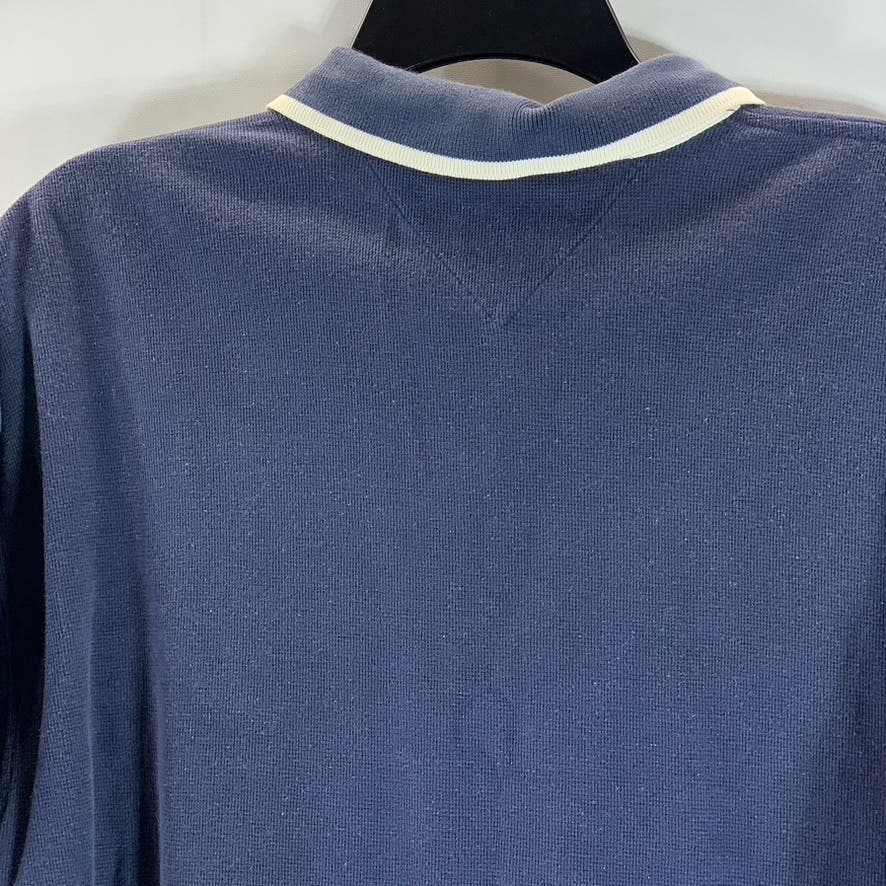 TOMMY HILFIGER Men's Navy Vintage Short Sleeve Polo Shirt SZ L