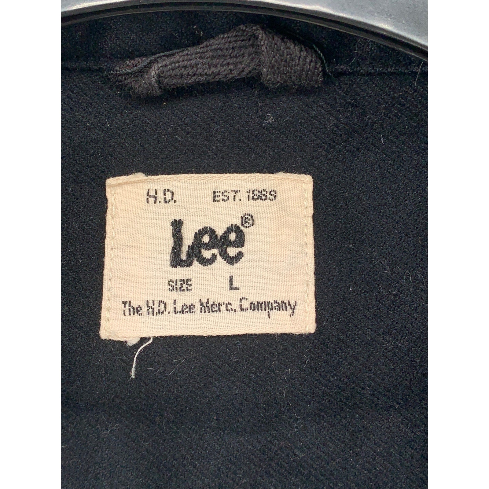 LEE Women’s Black Denim Frayed Cut-Off Hem Zip-Up Cropped Jean Jacket SZ L