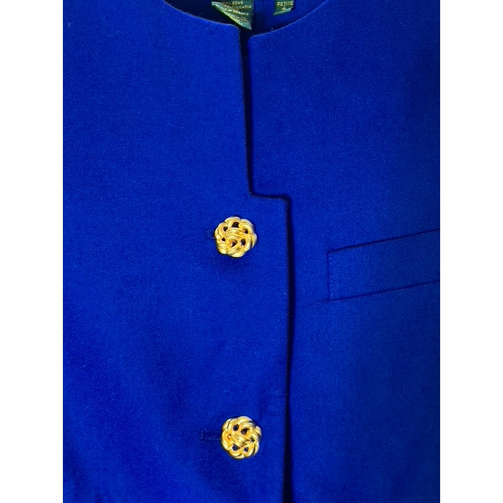 CHARTER CLUB PETITES Women's Blue Wool Petite Vintage Classic-Fit Blazer SZ P/4