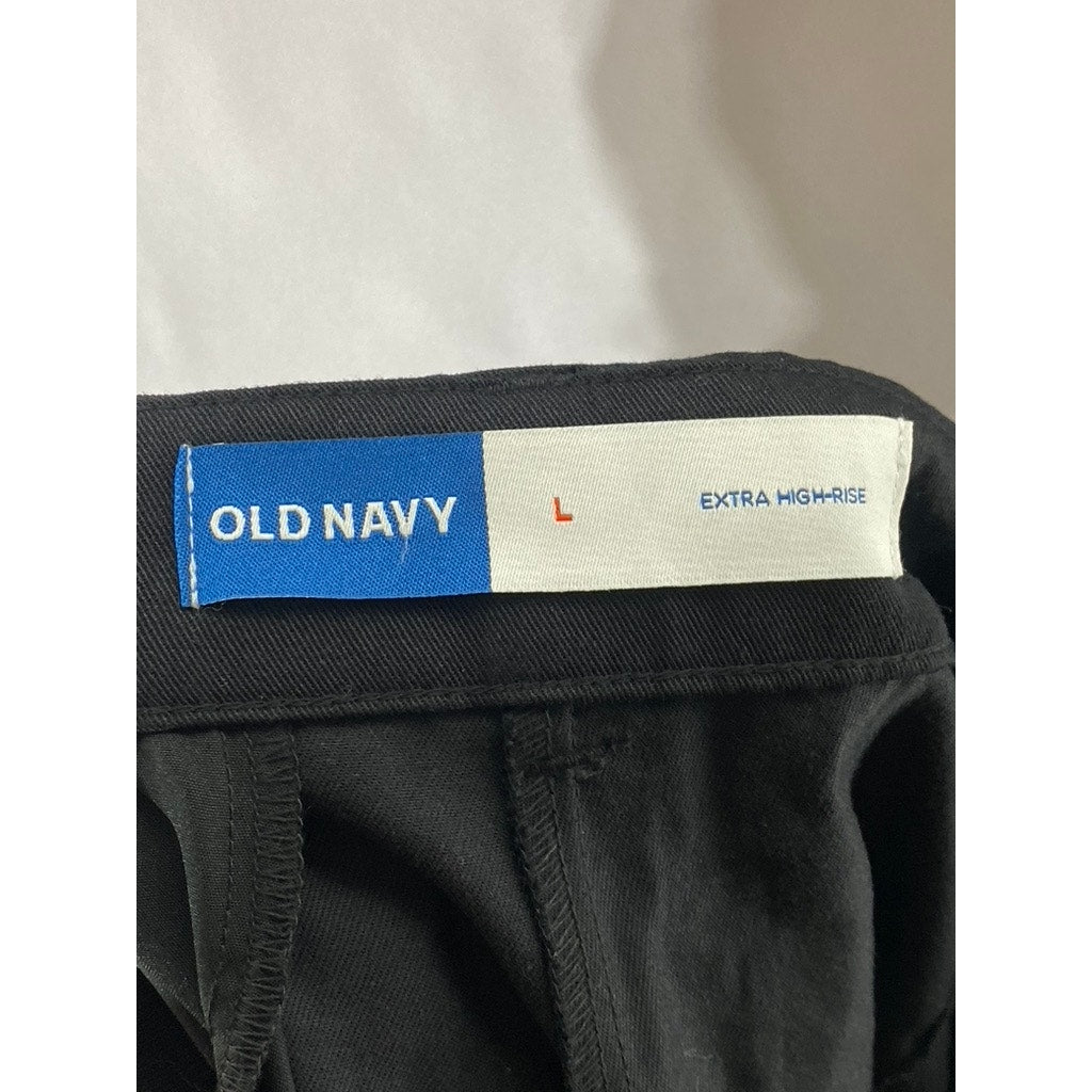 OLD NAVY Women’s Black Jack Solid Extra High-Rise Taylor Trouser Shorts SZ L