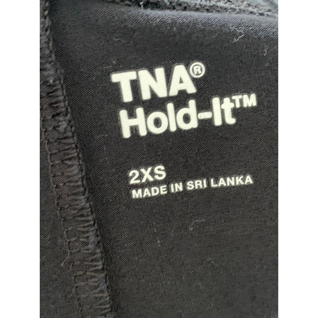 ARITZIA TNA Women's Black/White Hold-It Pull-On Peppy Shorts SZ 2XS