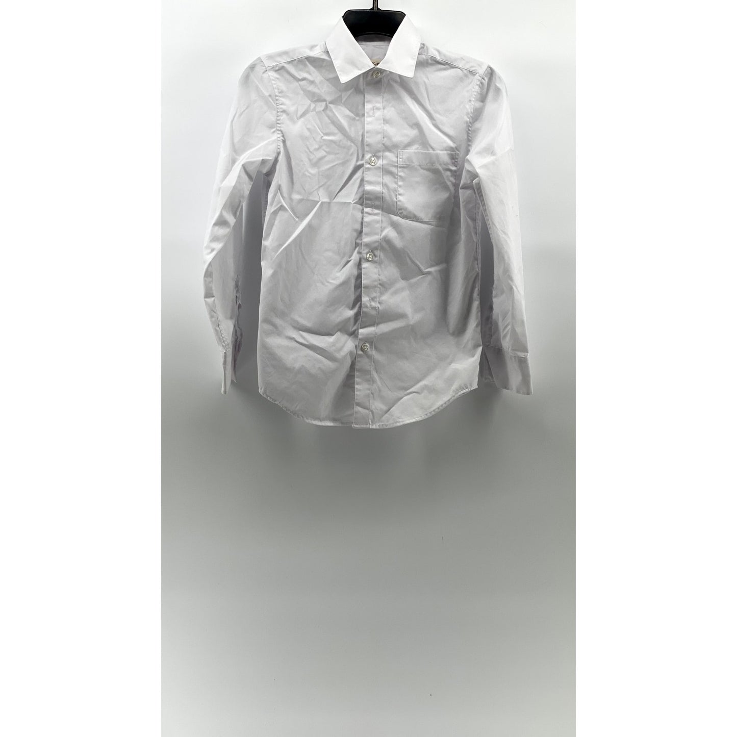 APPAMAN Boy's White Solid Button-Up Long Sleeve Shirt SZ 12