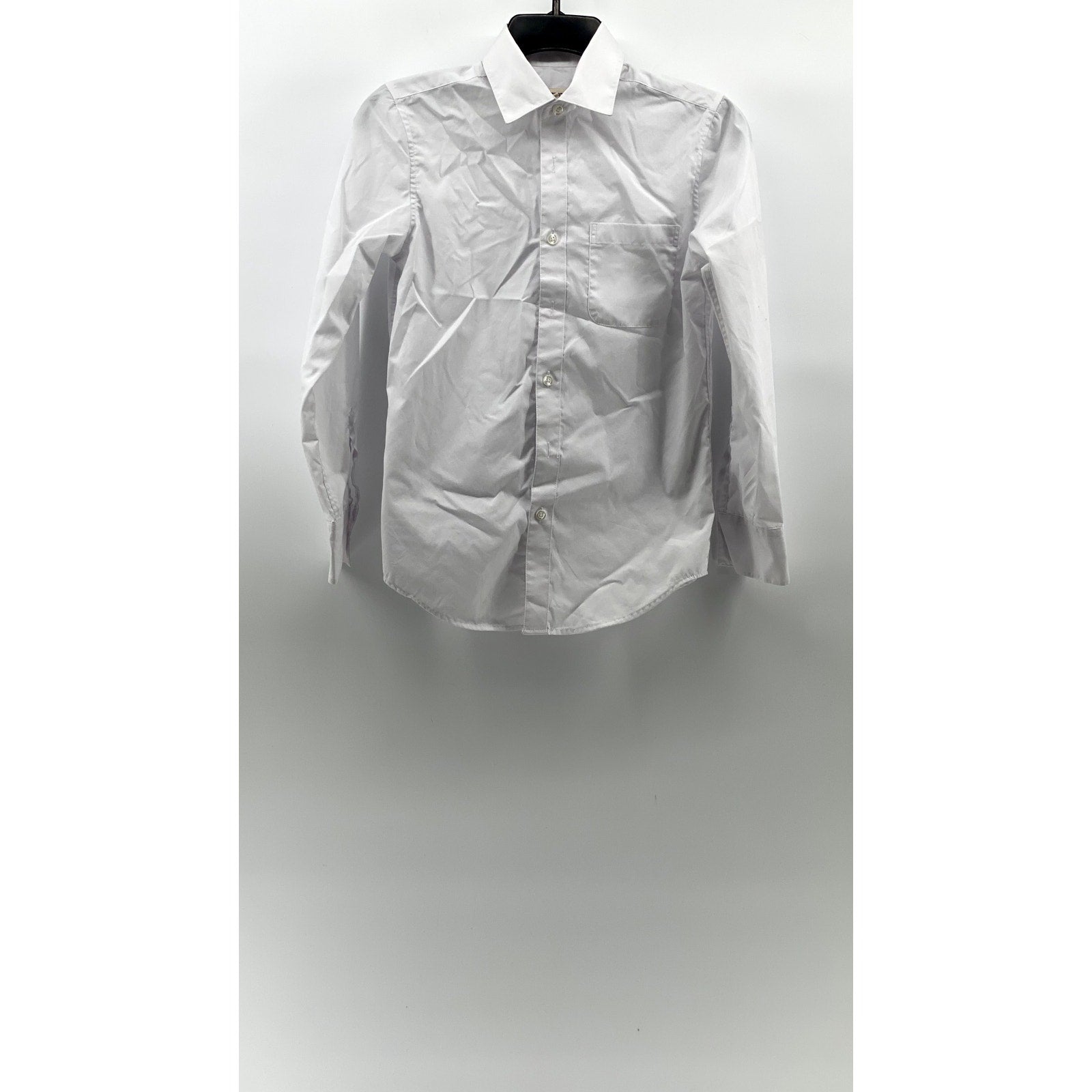 APPAMAN Boy's White Solid Button-Up Long Sleeve Shirt SZ 12