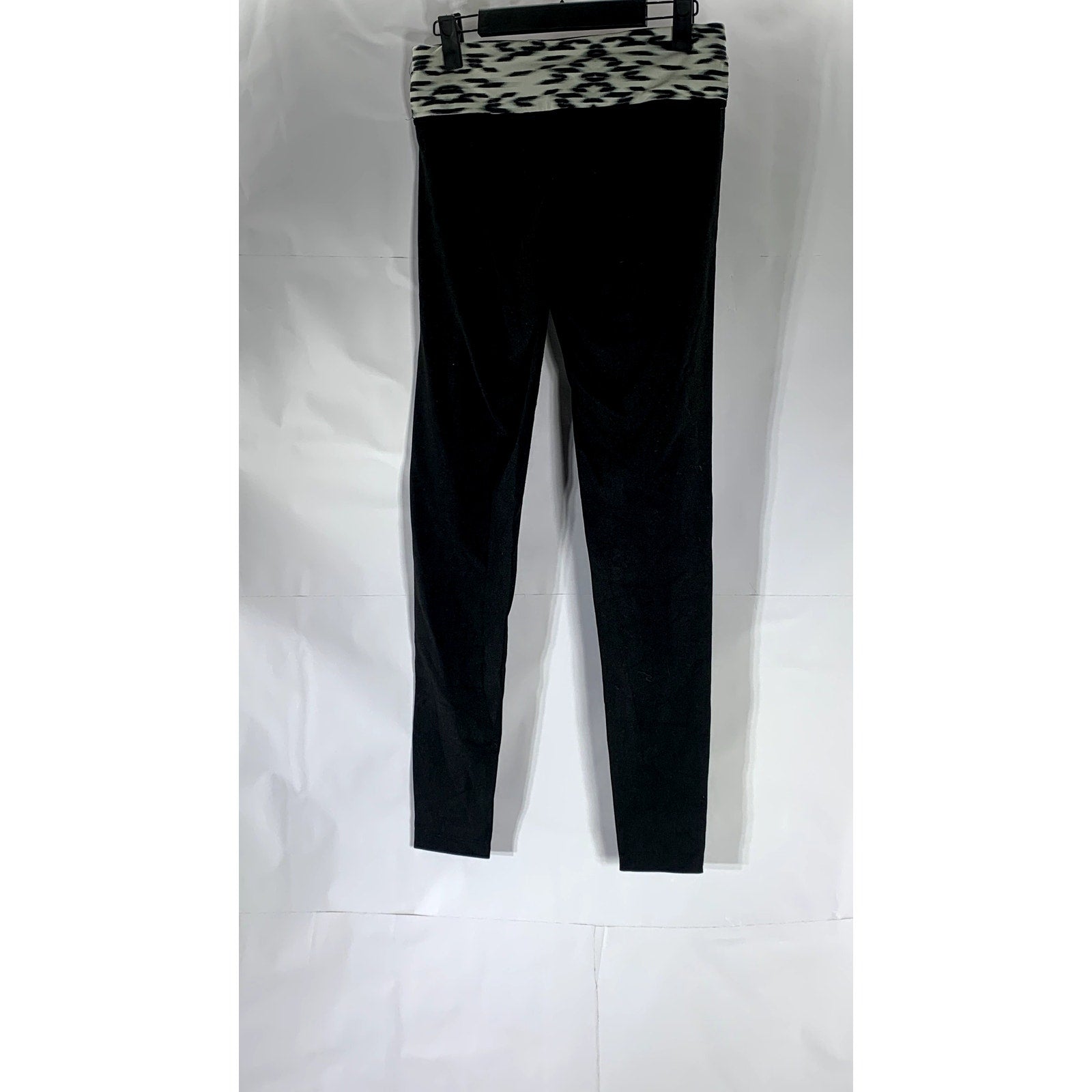 PINK By Victoria Secret Women's Black-White Banded Waist Pull-On Leggings SZ S