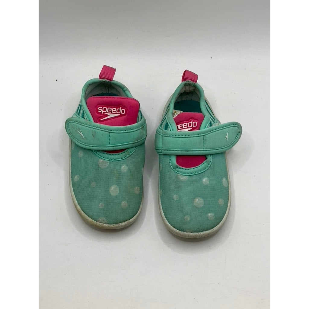 SPEEDO Toddler Girls' Green Printed Shore Explorer Water Shoes SZ S (5/6)