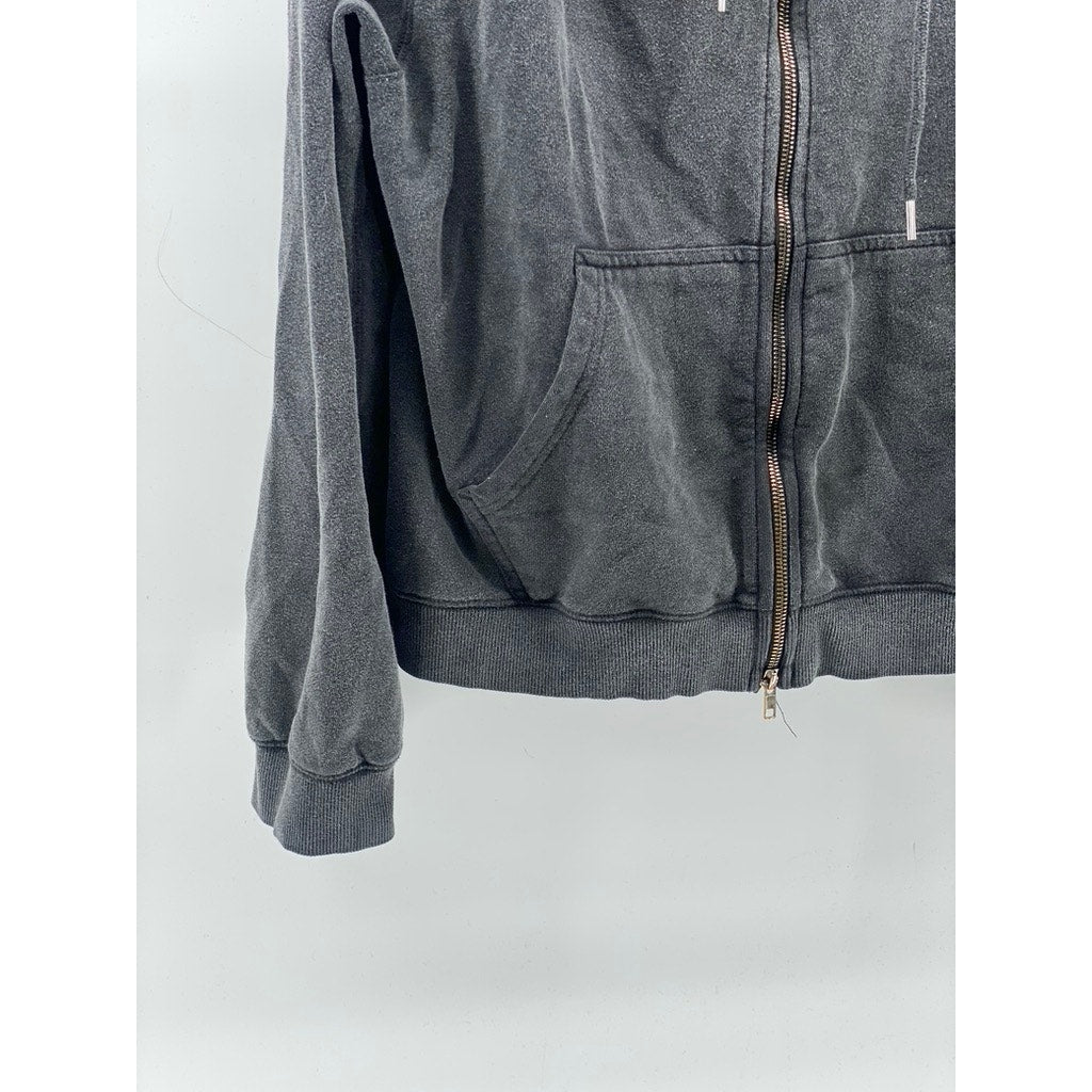 BDG URBAN OUTFITTERS Men's Charcoal Gray Zip-Up Long Sleeve Hooded Sweater SZ XL