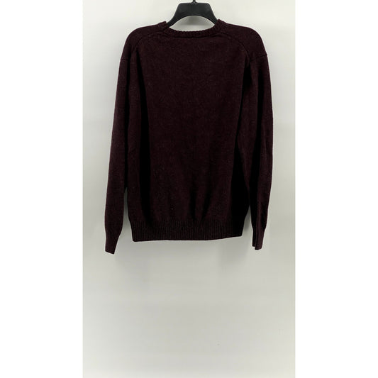 MUJI Men's Heather Burgundy Wool Crewneck Pullover Sweater SZ L