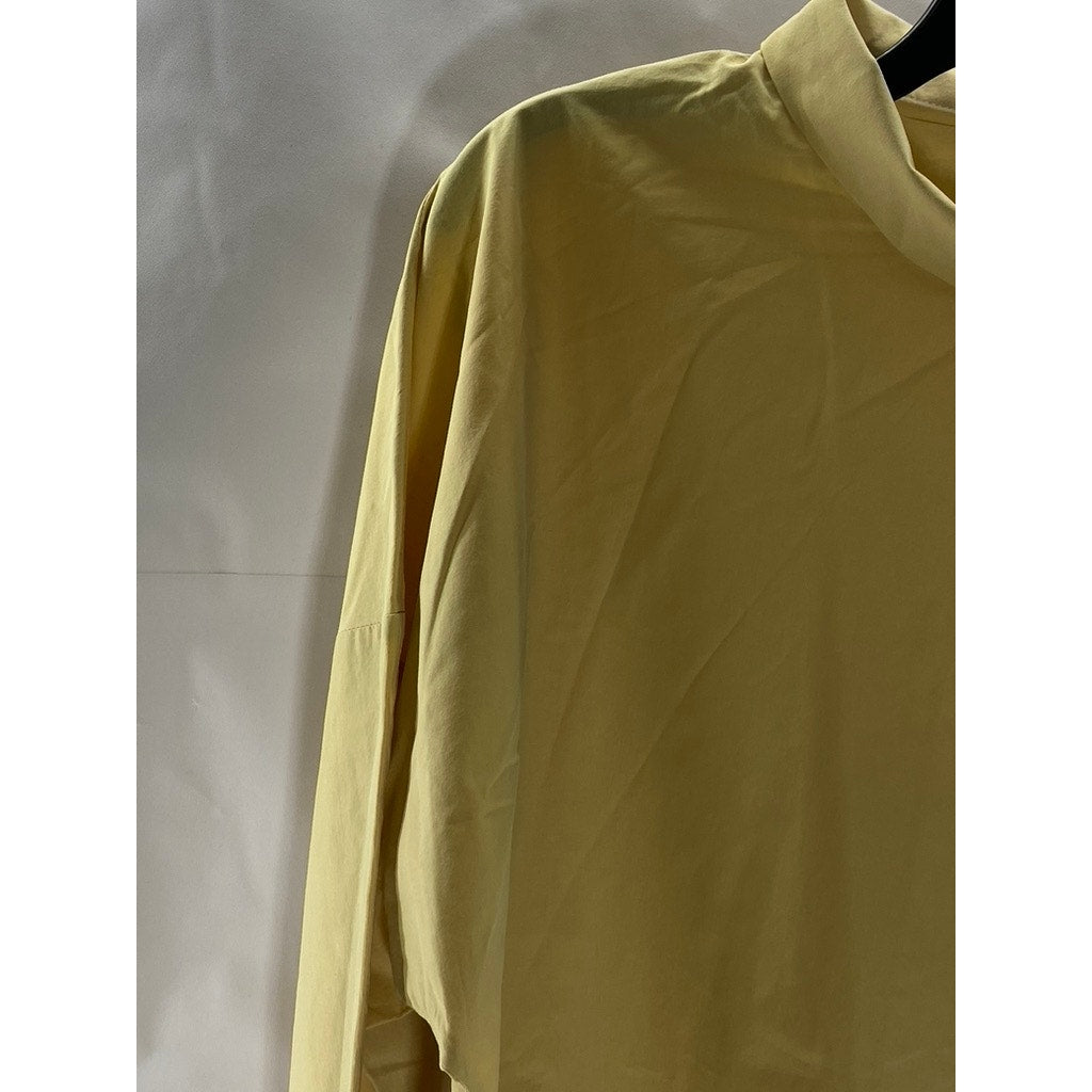 ZARA Women's Yellow Side Button Collar Long Sleeve Top SZ XS