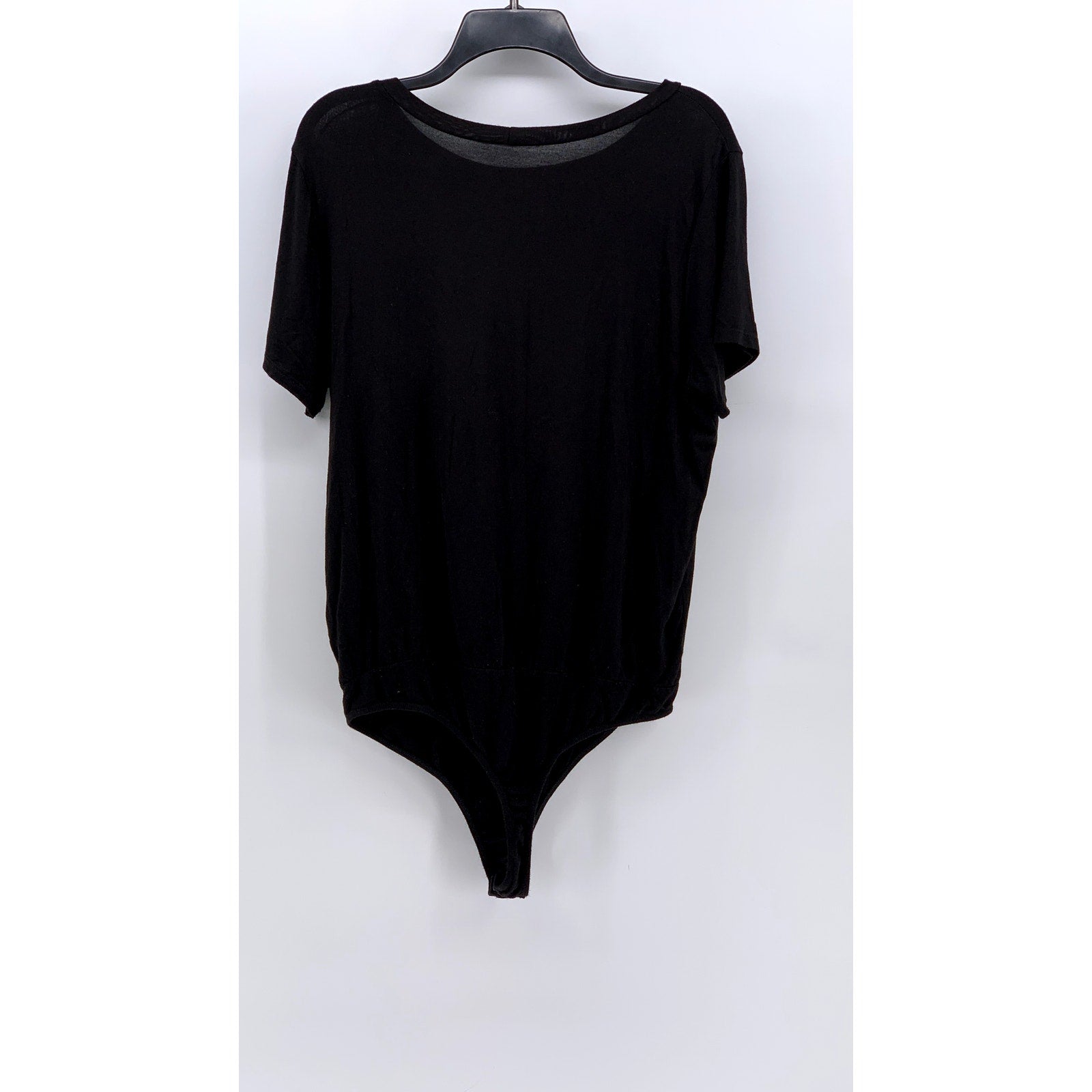 TREND NOTES Women's Black Crewneck Short Sleeve Bodysuit SZ L