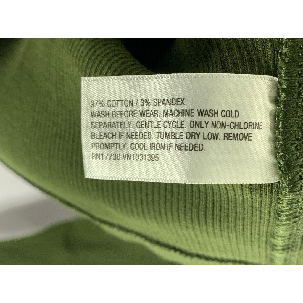 UNIVERSAL THREADS Women's Dark Green Ribbed Crewneck Long Sleeve Top SZ L