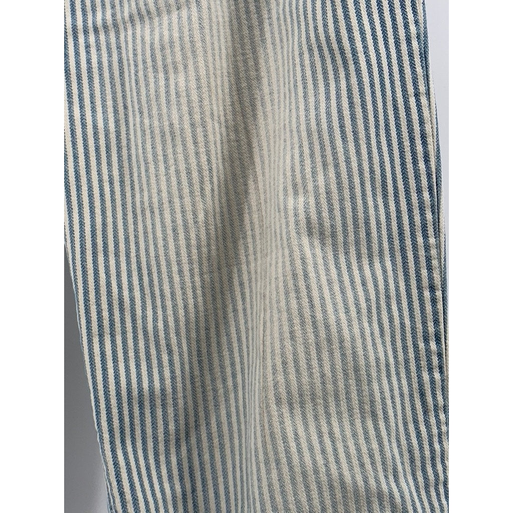 WE THE FREE Women's Blue-White Striped Regular-Fit Slim-Leg Jeans SZ 27
