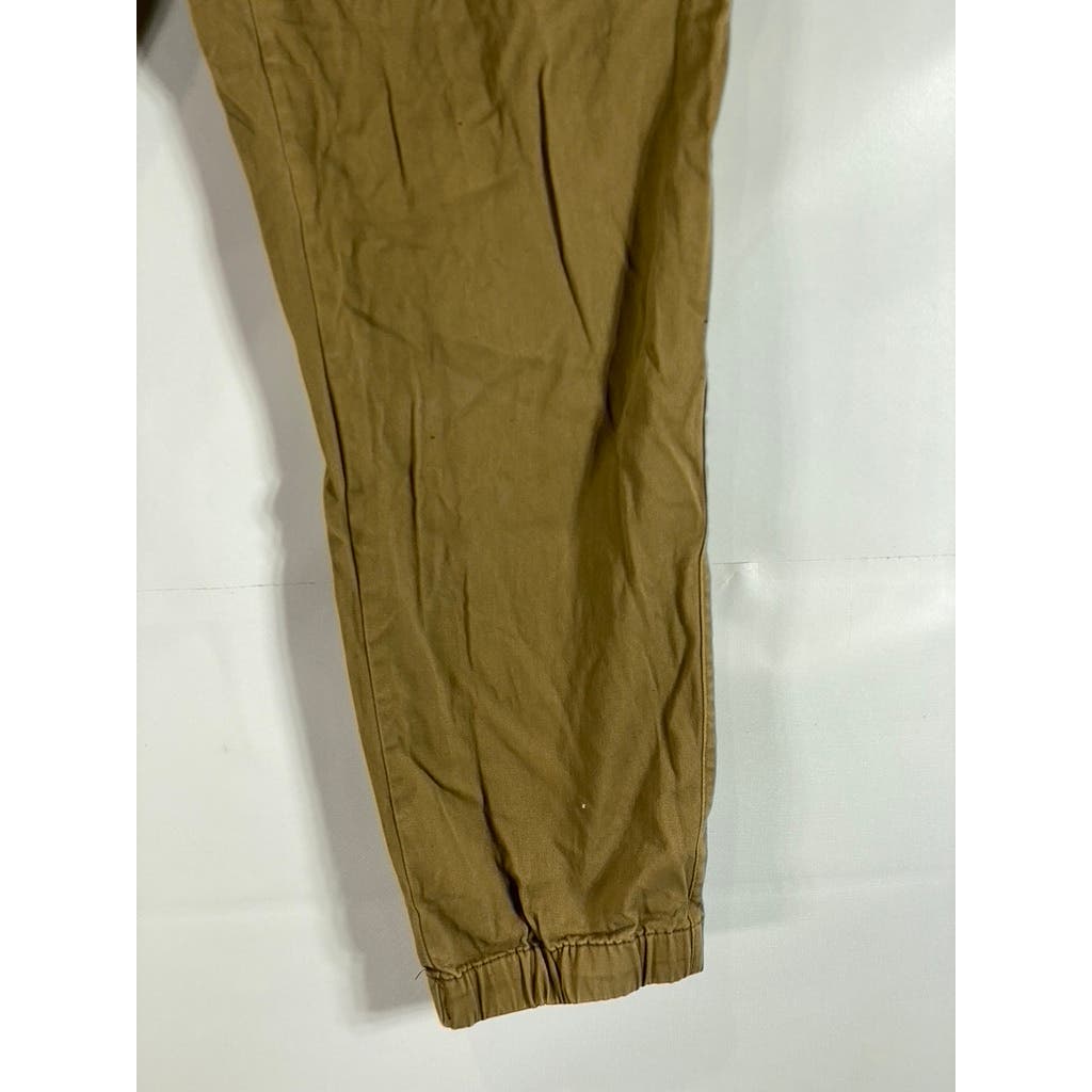 GOODFELLOW & CO Men's Dapper Brown Athletic-Fit Drawstring Pull-On Jogger SZ L