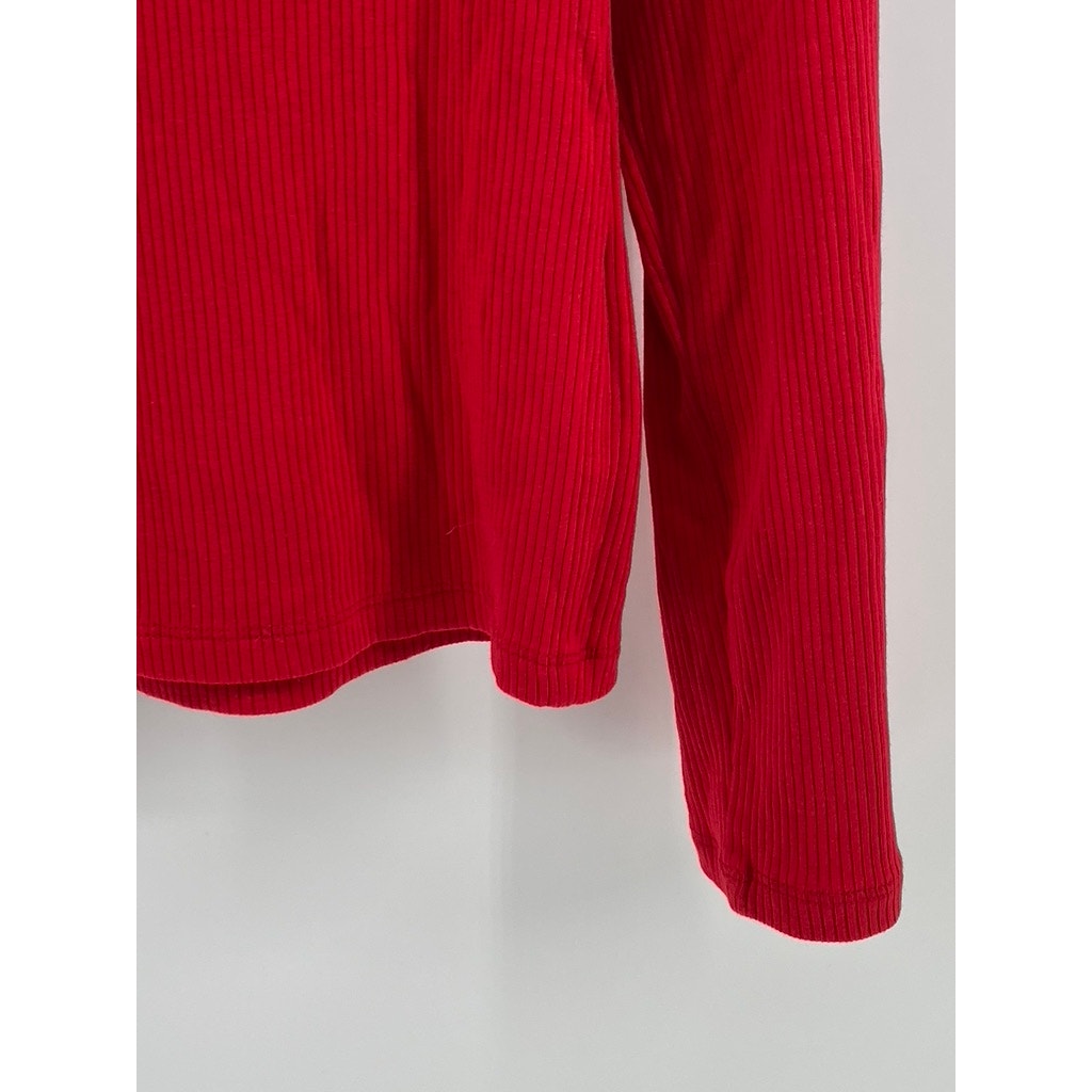 OLD NAVY Women's Red Solid Knit Pullover Turtleneck Sweater SZ L