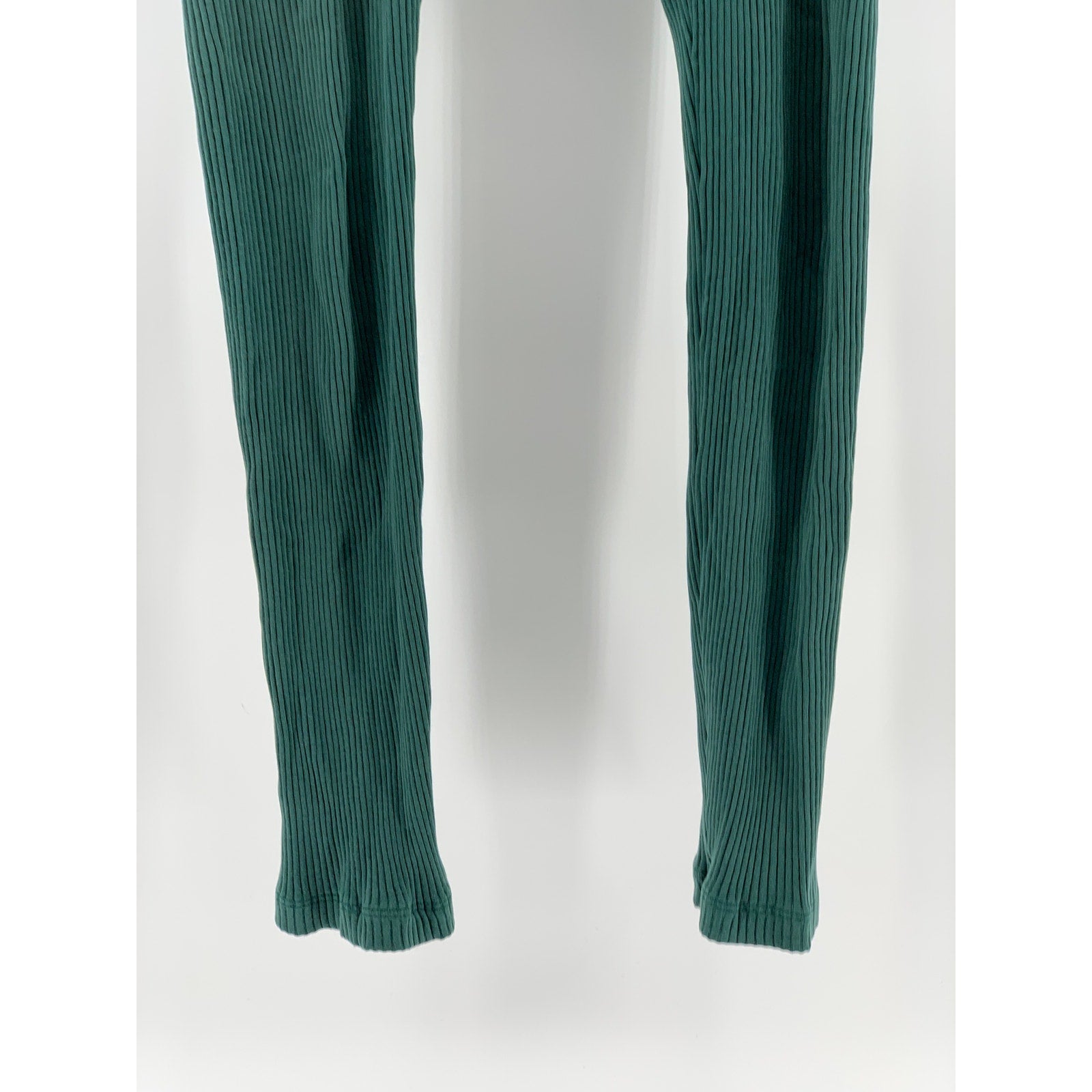 VICTORIA'S SECRET PINK Women's Dark Green Ribbed Fitted Yoga Leggings SZ XS