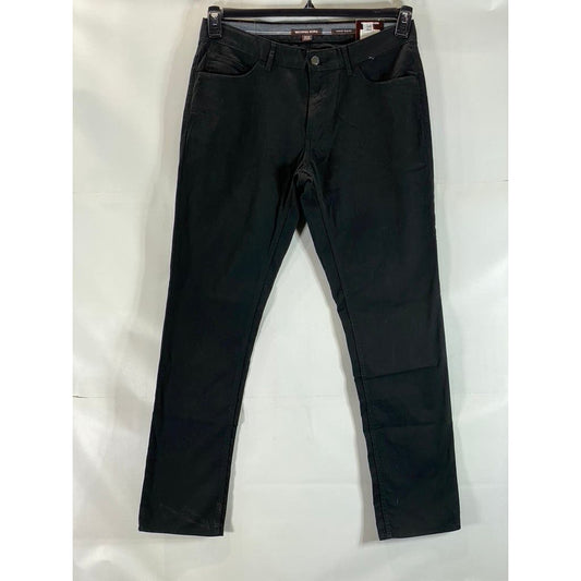 MICHAEL KORS Men's Solid Black Parker Slim-Fit Stretch Five-Pocket Jean SZ 32X32