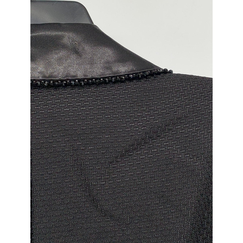 AHSRO Women's Plus Black Textured Beaded Double Breasted Blazer SZ 16W