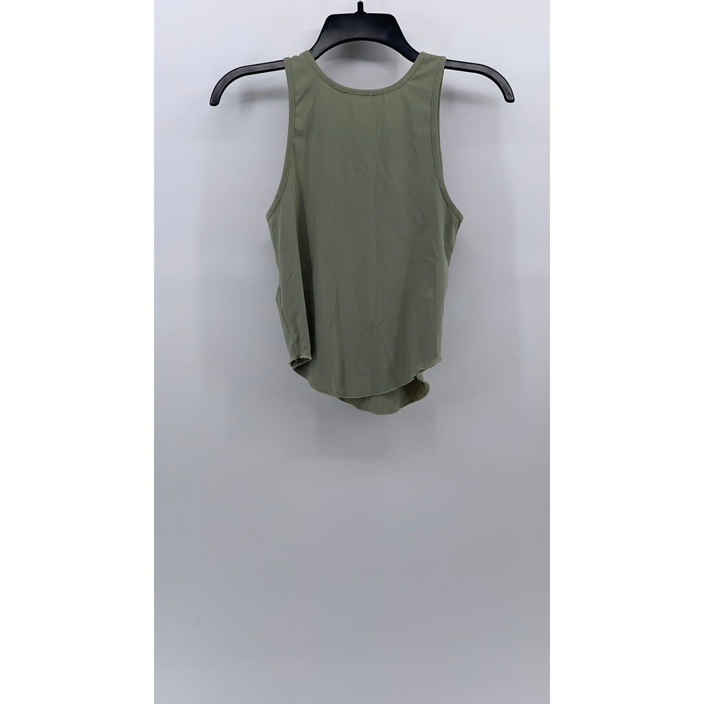 MIAOU Women's Sage Green Solid Scoop-Neck Jinx Fitted Tank Top SZ L