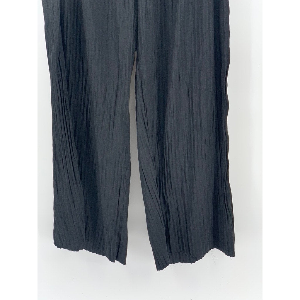 BABATON Aritzia Women’s Black Pleated Pull-On Relaxed Fit Wide-Leg Pants SZ M