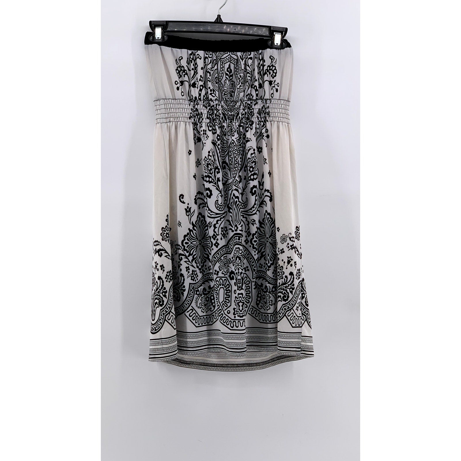 WET SEAL Women's Black-White Y2K Printed Strapless Dress SZ XS