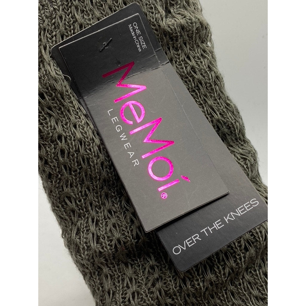MEMOI Women's Castlerock Gray Vertical Stitch Knit Over-The-Knee Socks SZ OS