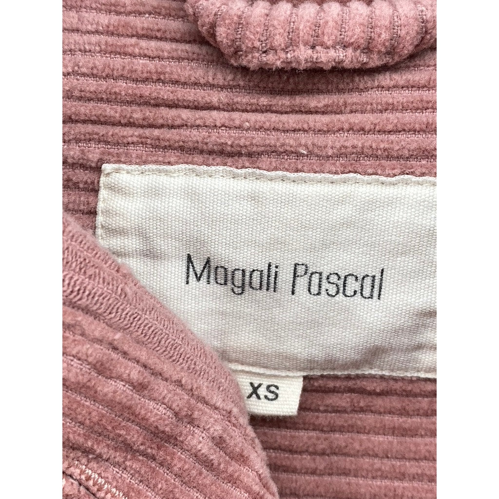MAGALI PASCAL Women's Salmon Pink Corduroy Button-Up Long Sleeve Top SZ XS(4)