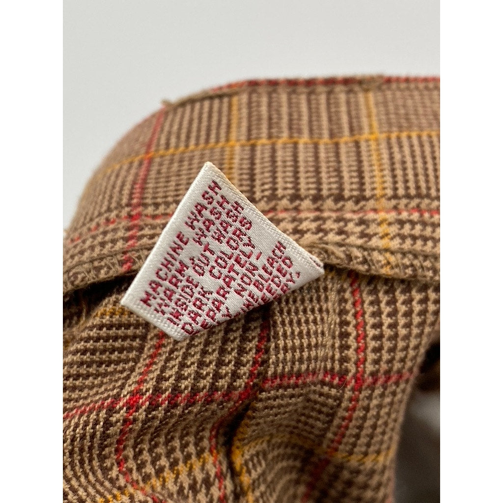 KAREN SCOTT Women’s Vintage Brown Plaid Pleated Straight-Leg Pants SZ 12