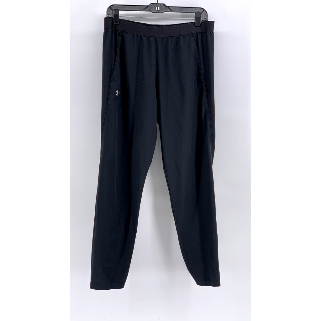 UNDER ARMOUR Women's Black Solid High-Rise Casual Loose Fit Pants SZ M