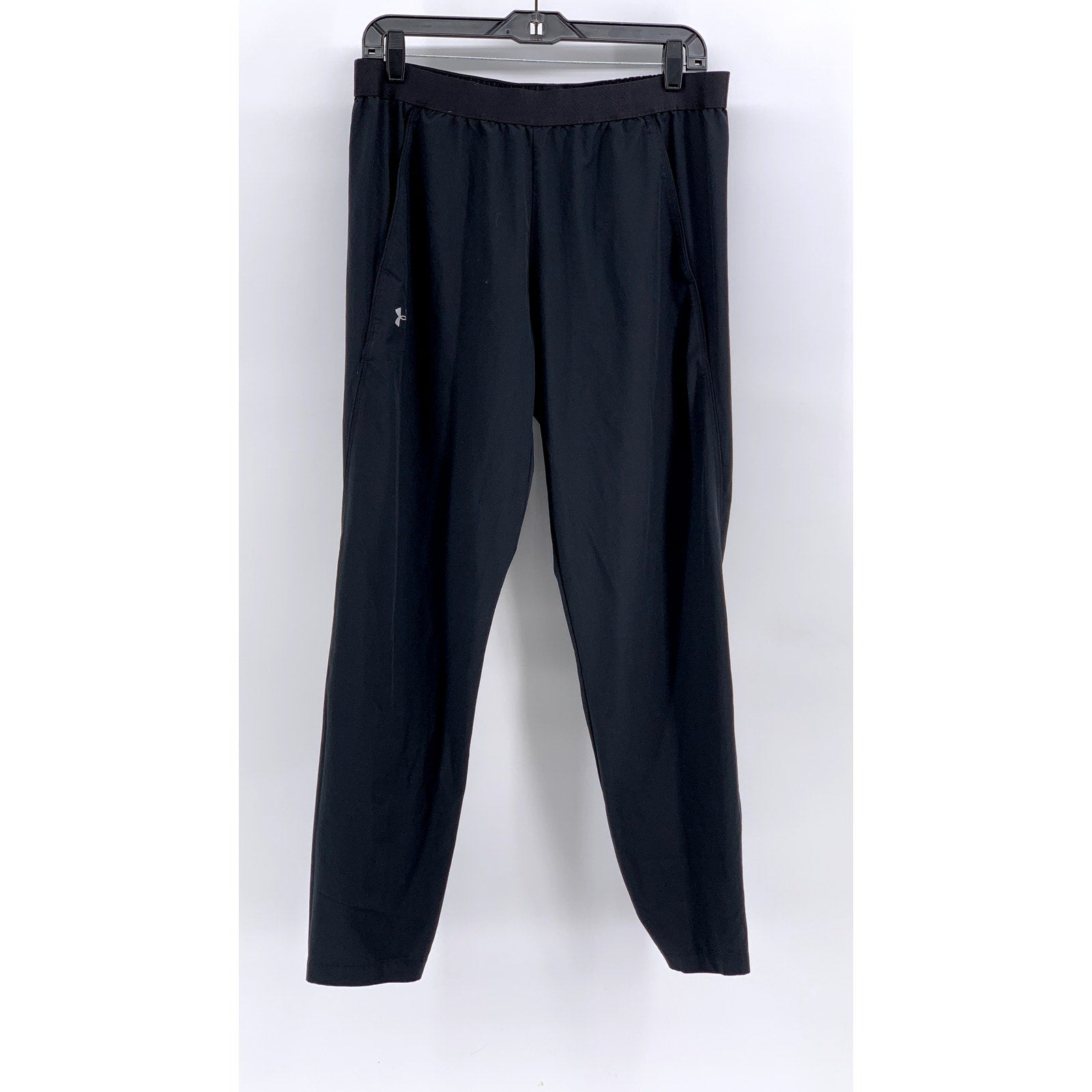 UNDER ARMOUR Women's Black Solid High-Rise Casual Loose Fit Pants SZ M
