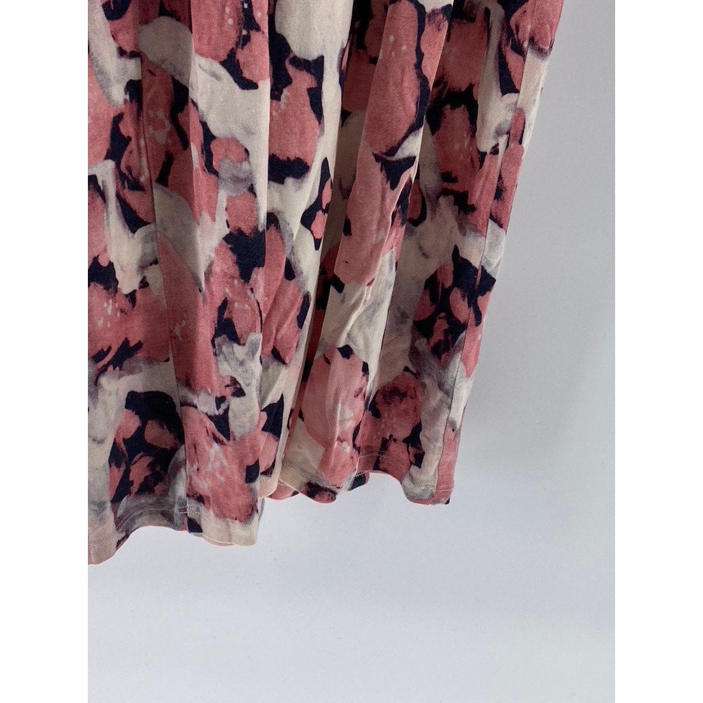 & OTHER STORIES Women's White-Pink V-Neck Strappy Open-Back Midi Dress SZ 12